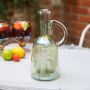 Palm Etched Glass Pitcher