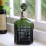 Emerald Glass Whiskey Decanter with Stopper