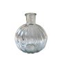 Globe Shaped Fluted Glass Bottle