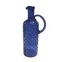 Tall Blue Bobble Glass Pitcher