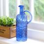 Tall Blue Bobble Glass Pitcher