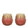 Set of Two Red Amber Ombre Glass Tumblers