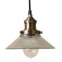 Antique Brass Pendant Fitment with Small Ribbed Triangular Shade 