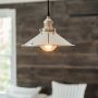 Polished Nickel Pendant Fitment with Small Polished Nickel Metal Triangular Shade 