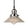 Polished Nickel Pendant Fitment with Small Ribbed Triangular Shade 