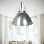 Domed Industrial Hanging Light - Dull Chrome