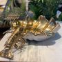 Gold and White Enamel Lobster and Shell Champagne Cooler