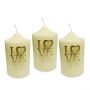 Set of Three Gold 'Love' Candle Pins