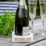 Bubbles Marble Bottle Holder with brass inlay