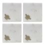 Set of 4 Marble Coasters with Brass Bee 