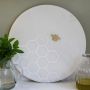 Laser Etched Round Marble Cheese Board with Brass Bee | PRE-ORDER - DUE EARLY NOVEMBER