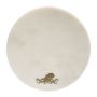 White Marble Round Cheeseboard with Brass Octopus Design