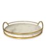 White Marble Tray with Gold Handle