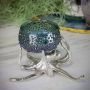 Octopus Holder with Blue Green Glass Bowl