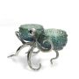 Octopus Holder with 2 Small Blue Green Glass Bowls