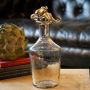 Glass Bell Decanter with Silver Neck and Nickel Finish Octopus Stopper