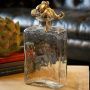 Glass Square Decanter with Nickel Finish Octopus Stopper