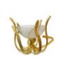 Gold Mini Octopus Stand & Crackle Glass Bowl 