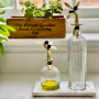 Olive Collection Oil & Vinegar Decanter Set on Marble Base