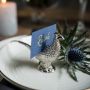 Pheasant Place Card Holder Set of Four - Silver Finish