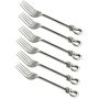 Set of Six Polished Knot Dessert Forks