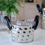 Polo Ice Bucket with Black Leather Handles