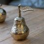 Golden Pear Lidded Trinket Dish with White Enamel