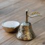 Golden Pear Lidded Trinket Dish with White Enamel