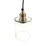 Prohibition Pendant Fitment Antique Brass with Hammered Cylindrical Glass Shade