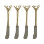 Set of Four Golden Stag Butter Knives