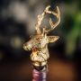 Stag Bottle Stopper - Gold Finish