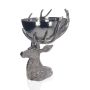 Stag Head with Hammered Metal Bowl