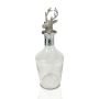 Glass Bell Decanter with Silver Neck and Nickel Finish Stag Stopper