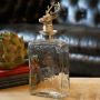 Glass Square Decanter with Nickel Finish Stag Stopper