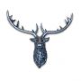 Stag Head Wall Decor - Silver Finish 