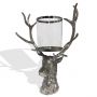 New Forest Stag Head Glass Hurricane Lantern