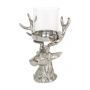 Mini Stag Head Hurricane Lantern 