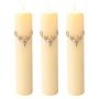 Set of Three Large Stag Antler Candle Pins - Silver Finish