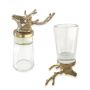 Set of Two Stag Shot Glasses - Gold Finish