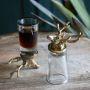 Set of Two Stag Shot Glasses - Gold Finish