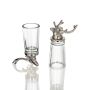 Set of 2 Stag Shot Glasses - Nickel Finish