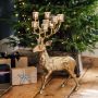 Gold Standing Stag Tea Light Votive Holder