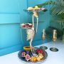 Three-Tier Stork Cake Stand - Silver Finish 