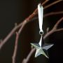 Extra Small Silver Hammered Star Decoration 