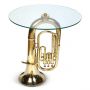 Moritz Tuba Glass Top Side Table