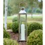 Stainless Steel Medium Tall Venetian Lantern with Wooden Handle 