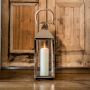 Stainless Steel Small Tall Venetian Lantern with Wooden Handle 