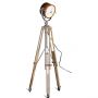 Black Beach House Floor Lamp on Natural Wooden Tripod