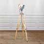 White Beach House Floor Lamp on Natural Wooden Tripod