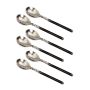 Set of Six Unpolished Twist Neck Tea Spoons